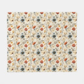 Vintage Dried Wildflower Navy Terracotta Fleecedecke (Vorderseite (Horizontal))