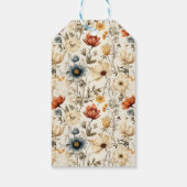 Vintage Dried Wildflower Navy Terracotta Geschenkanhänger (Rückseite)