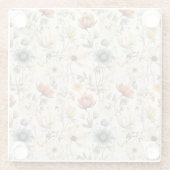 Vintage Dried Wildflower Navy Terracotta Glasuntersetzer (Rückseite)