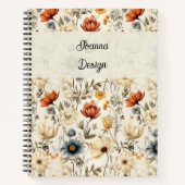 Vintage Dried Wildflower Navy Terracotta Notizblock (Vorderseite)