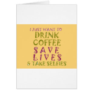Vintage Drink Kaffee Rette Leben und Mache Selfies