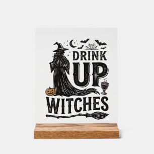Vintage Drink Up Hexen Halloween-Shirt-Design_1 Acrylschild