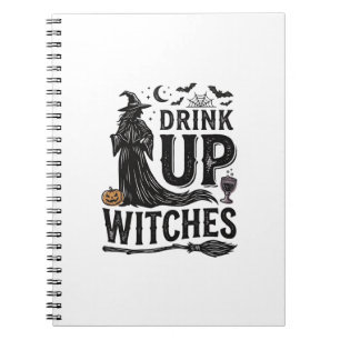 Vintage Drink Up Hexen Halloween-Shirt-Design_1 Notizblock