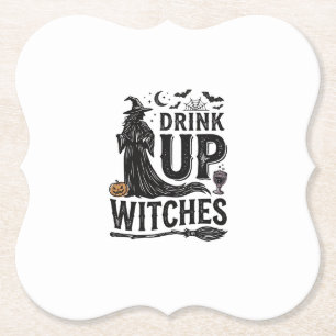 Vintage Drink Up Hexen Halloween-Shirt-Design_1 Untersetzer