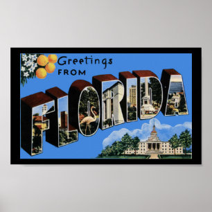 Vintage-Druck Grüße Florida Poster