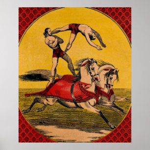 Vintage Druck von Bareback-Reitern bei der Durchfü Poster