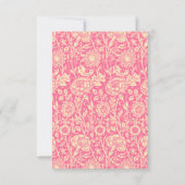 Vintage Druckausgabe in Rosa und Creme RSVP Karte (Rückseite)