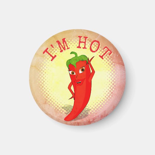 Vintage Druckausgabe mit rotem Hot Pepper Diva Magnet (Vorne)