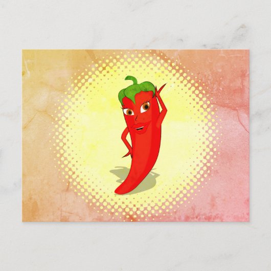 Vintage Druckausgabe mit rotem Hot Pepper Diva Postkarte (Vorderseite)