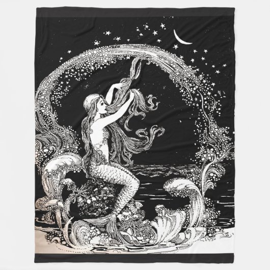 Vintage Druckdecke Fleecedecke (Vorderseite)