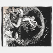 Vintage Druckdecke Fleecedecke (Vorderseite (Horizontal))