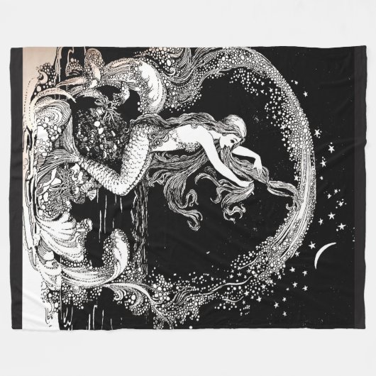 Vintage Druckdecke Fleecedecke (Vorderseite (Horizontal))