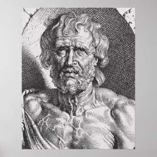 Vintage-Drucke Der Büste Von Seneca Poster