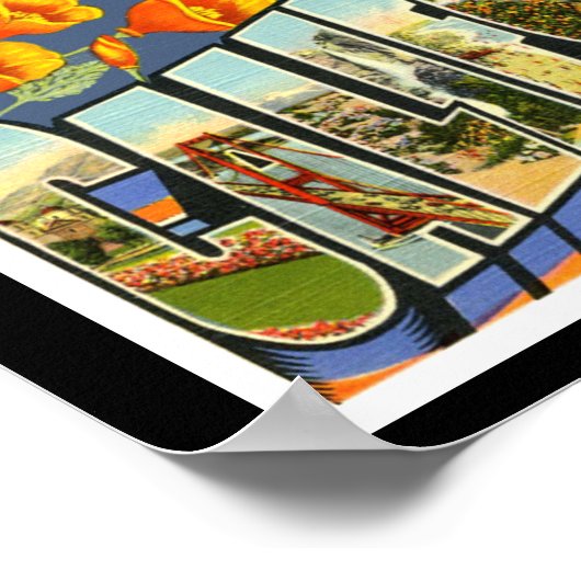 Vintage Druckgrüße Kalifornien Poster (Ecke)