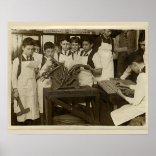 Vintage Druckknaben Daughaday Modelldruckmaschine Poster