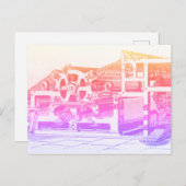 Vintage Druckmaschine Regenbogen Postkarte (Vorne/Hinten)
