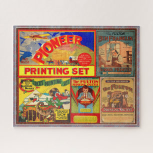 VINTAGE DRUCKSATZ 1910-1940 FARBENFROH! PUZZLE