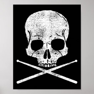 Vintage Drum Drummer Metal Set Drumsticks Gi Poster