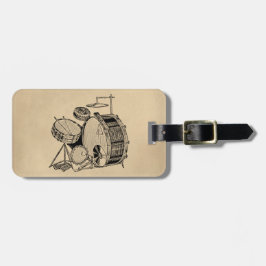 Vintage Drum-Kit-Trommeln Gepäckanhänger