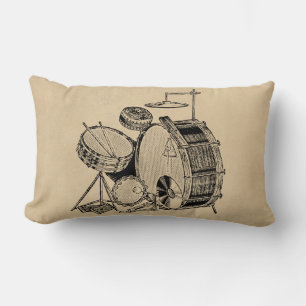 Vintage Drum-Kit-Trommeln Lendenkissen