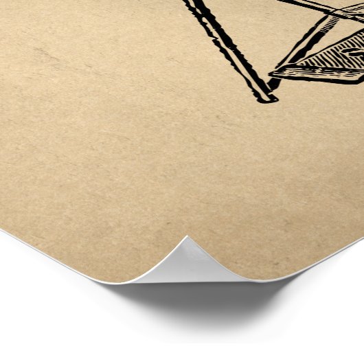 Vintage Drum-Kit-Trommeln Poster (Ecke)