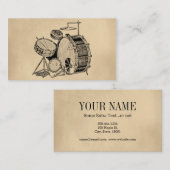 Vintage Drum-Kit-Trommeln Visitenkarte (Vorne/Hinten)