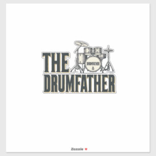 Vintage Drumfather Drummer Zitat Vektor Design_1 Aufkleber