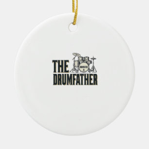 Vintage Drumfather Drummer Zitat Vektor Design_1 Keramik Ornament