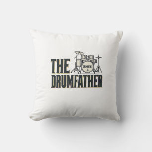 Vintage Drumfather Drummer Zitat Vektor Design_1 Kissen