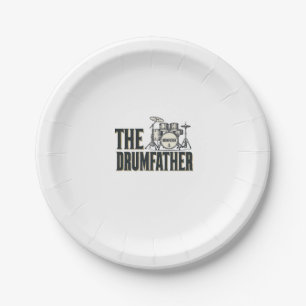 Vintage Drumfather Drummer Zitat Vektor Design_1 Pappteller