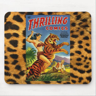 Vintage Dschungel-Comic-Abdeckung Mousepad