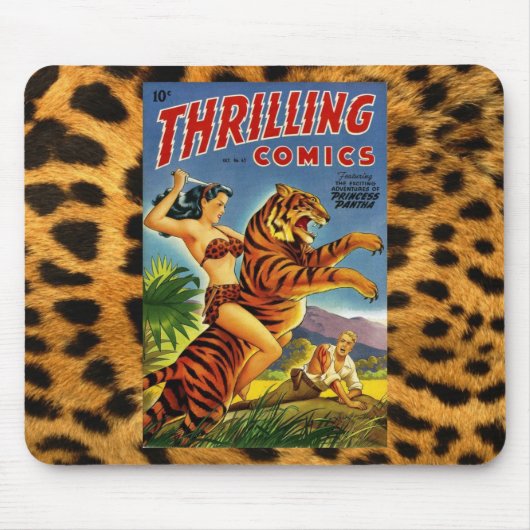 Vintage Dschungel-Comic-Abdeckung Mousepad (Vorne)