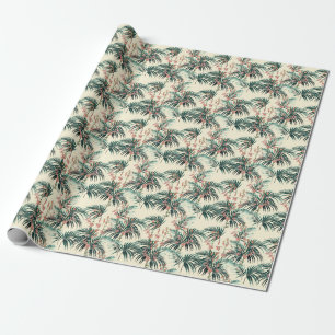 Vintage Dschungel: Dunkelgrüne, orange Lilie. Geschenkpapier