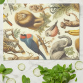 Vintage Dschungeltiere Wasserfarbe Geschirrtuch (Gefaltet)