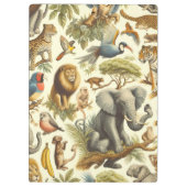 Vintage Dschungeltiere Wasserfarbe Klemmbrett (Rückseite)