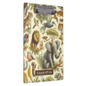 Vintage Dschungeltiere Wasserfarbe Klemmbrett (Rechts)