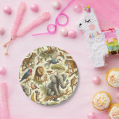 Vintage Dschungeltiere Wasserfarbe Pappteller (Party)