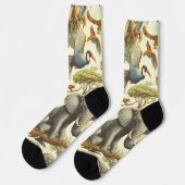 Vintage Dschungeltiere Wasserfarbe Socken (Linkes Detail)