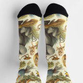 Vintage Dschungeltiere Wasserfarbe Socken (Oben)