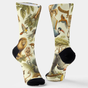 Vintage Dschungeltiere Wasserfarbe Socken