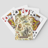 Vintage Dschungeltiere Wasserfarbe Spielkarten (Rückseite)