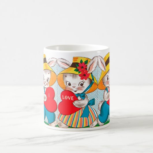 Vintage Dualkartenverarbeitung des Valentines Kaffeetasse (Mittel)