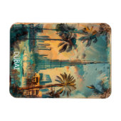 Vintage Dubai Burj Khalifa Skyline Blick  Magnet (Horizontal)