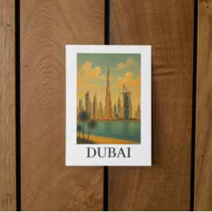 Vintage Dubai Reise – Retro UAE Skyline Postkarte