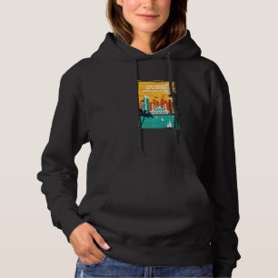 Vintage-Dubai-Stadt-Skyline mit Wolkenkratzern auf Hoodie