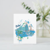 Vintage dubai us design postkarte (Stehend Vorderseite)