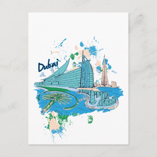 Vintage dubai us design postkarte (Vorderseite)