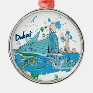Vintage dubai us design silbernes ornament