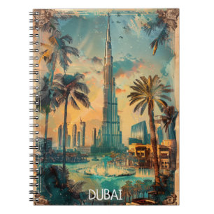 Vintage Dubai Vereinigte Arabische Emirate Burj Kh Notizblock