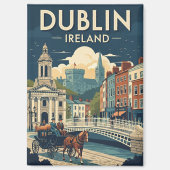 Vintage Dublin Ireland Travel Magnet (Vorderseite)